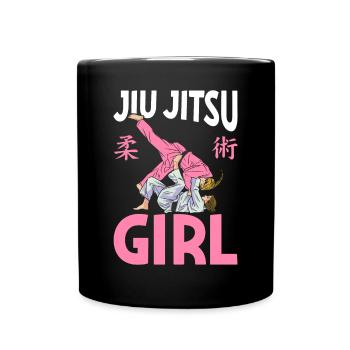 Jiu Jitsu Girl BJJ Kampfsportarten - Tasse einfarbig - Schwarz - Vorne
