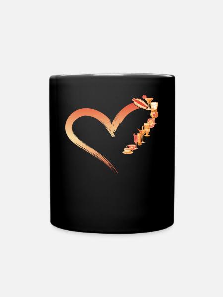 Bartender Mixologist Heart - Tasse einfarbig - Schwarz