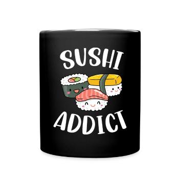 Sushi Essen Japan Nigiri Geschenk - Tasse einfarbig - Schwarz - Vorne