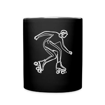 Roller Skater Drawing - Full Colour Mug - black - Front
