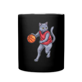 Chat Basketteur Basketteur Basketball - Mug uni - noir - Devant
