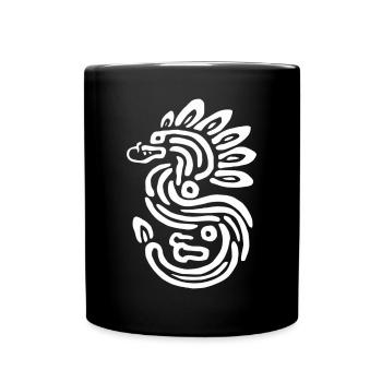Aztekischer Gott Alte Mythologie Quetzalcoatl - Tasse einfarbig - Schwarz - Vorne