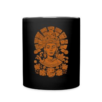 Aztec God Ancient Mythology Xochiquetzal - Full Colour Mug - black - Front