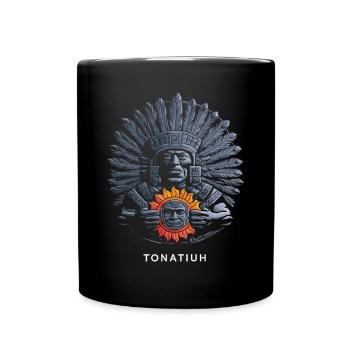 Aztec God Ancient Mythology Tonatiuh with - Full Colour Mug - black - Front