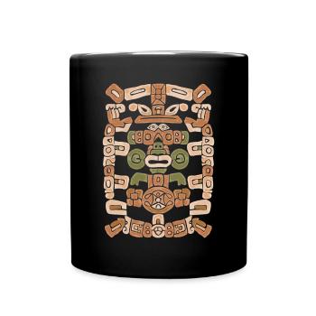 Aztec Deity Tonatiuh Ancient Mythology - Full Colour Mug - black - Front