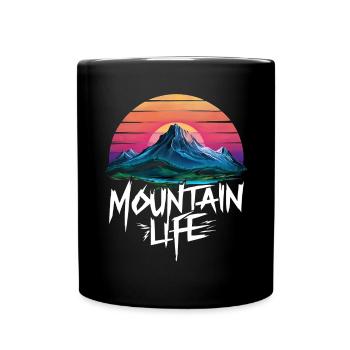 Coucher de soleil oriental à la montagne - Mug uni - noir - Devant