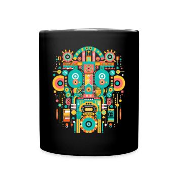 Maya Gott Mayanische Mythologie Itzamna - Tasse einfarbig - Schwarz - Vorne
