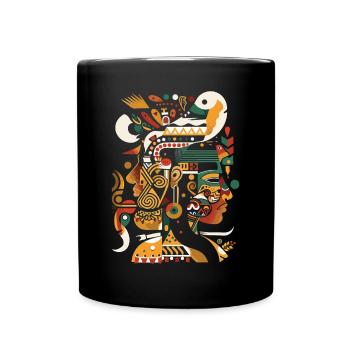 Maya Gott Mayanische Mythologie Itzamna Kunstwerk - Tasse einfarbig - Schwarz - Vorne