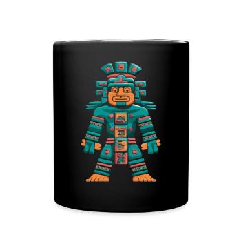 Maya Gott Itzamna Maya Mythologie Darstellung - Tasse einfarbig - Schwarz - Vorne