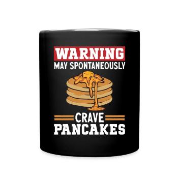 Pancake Frühstück Pfannkuchen - Tasse einfarbig - Schwarz - Vorne