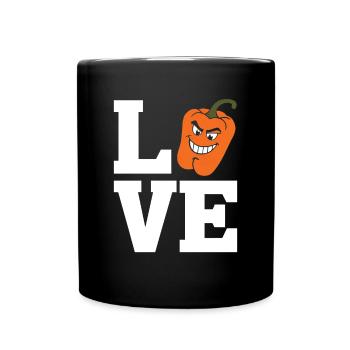 Paprika Geschenk - Tasse einfarbig - Schwarz - Vorne