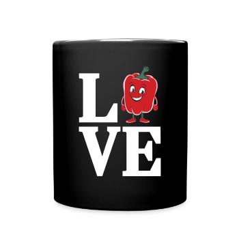 Paprika Geschenk - Tasse einfarbig - Schwarz - Vorne