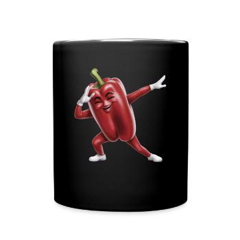 Paprika Geschenk - Tasse einfarbig - Schwarz - Vorne