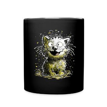 Cat laughs - Full Colour Mug - black - Front