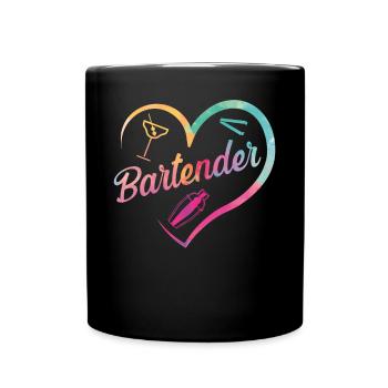 Bartender Mixologist Heart - Tasse einfarbig - Schwarz - Vorne