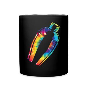 Bartender Mixologist Tie Dye - Full Colour Mug - black - Front