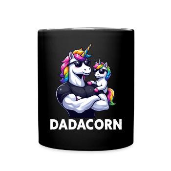 Dadacorn Unicorn Dad Dad Father's Day Daughter - Full Colour Mug - black - Front