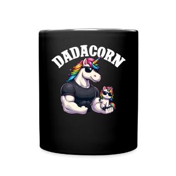 Dadacorn Unicorn Dad Dad Father's Day Daughter - Full Colour Mug - black - Front