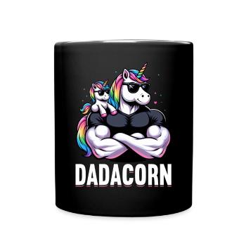 Dadacorn Unicorn Dad Dad Father's Day Daughter - Full Colour Mug - black - Front