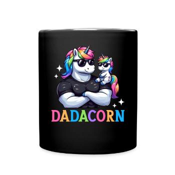Dadacorn Unicorn Dad Dad Father's Day Daughter - Full Colour Mug - black - Front