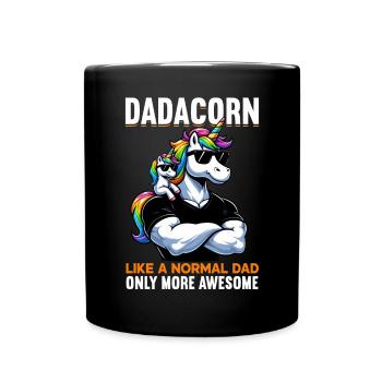 Dadacorn Unicorn Dad Dad Father's Day Daughter - Full Colour Mug - black - Front