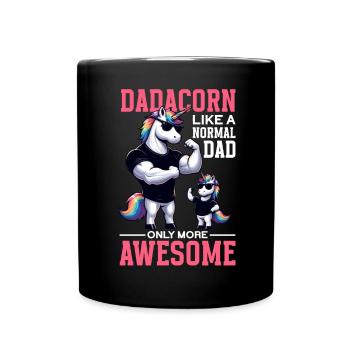Dadacorn Unicorn Dad Dad Father's Day Daughter - Full Colour Mug - black - Front
