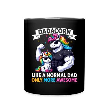 Dadacorn Unicorn Dad Dad Father's Day Daughter - Full Colour Mug - black - Front