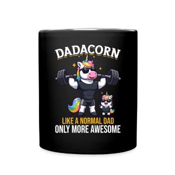 Dadacorn Unicorn Dad Dad Father's Day Daughter - Full Colour Mug - black - Front