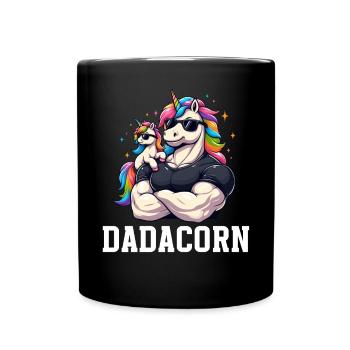 Dadacorn Unicorn Dad Dad Father's Day Daughter - Full Colour Mug - black - Front