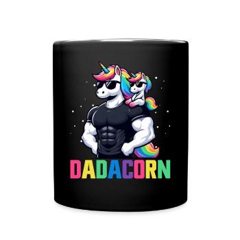 Dadacorn Unicorn Dad Dad Father's Day Daughter - Full Colour Mug - black - Front