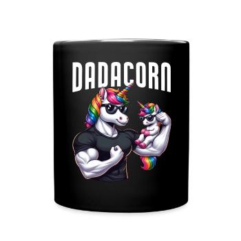 Dadacorn Unicorn Dad Dad Father's Day Daughter - Full Colour Mug - black - Front