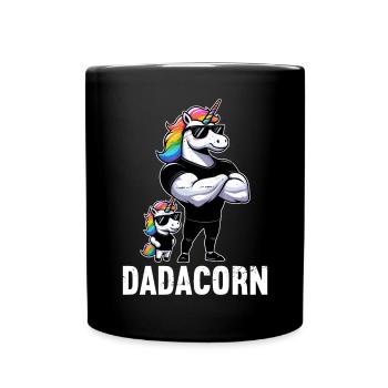 Dadacorn Unicorn Dad Dad Father's Day Daughter - Full Colour Mug - black - Front