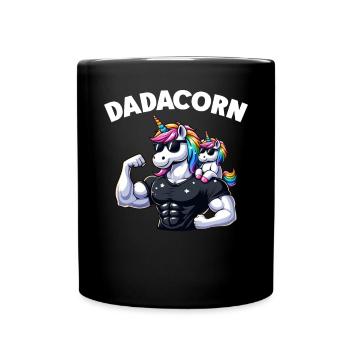Dadacorn Unicorn Dad Dad Father's Day Daughter - Full Colour Mug - black - Front
