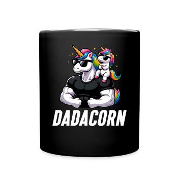Dadacorn Einhorn Papa Papa Vatertag Tochter - Tasse einfarbig - Schwarz - Vorne