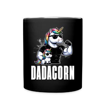 Dadacorn Unicorn Dad Dad Father's Day Daughter - Full Colour Mug - black - Front
