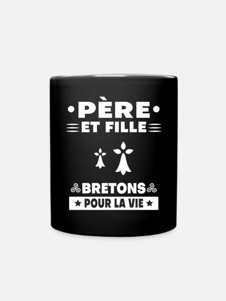 père et fille bretagne breton papa - Mug uni - noir