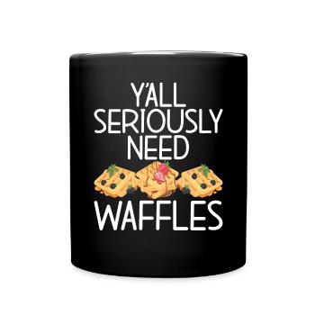 Waffle Lover Gifts - Full Colour Mug - black - Front