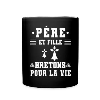père et fille papa bretagne breton triskel - Mug uni - noir - Devant