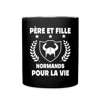 Vater und Tochter Vater Normandie - Tasse einfarbig - Schwarz - Vorne