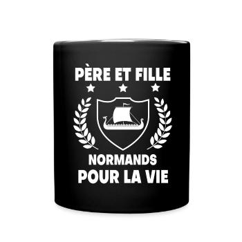 Father and daughter Norman Dad Normandy - Full Colour Mug - black - Front