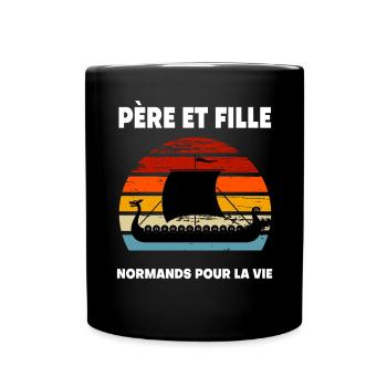 Father and daughter Norman vintage Normandy - Full Colour Mug - black - Front