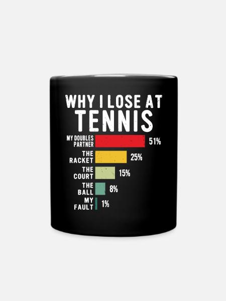 Pourquoi je perds à c Humor Joueur de tennis Amateur - Mug uni - noir
