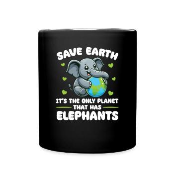 Is the only planet with elephants Earth Day - Full Colour Mug - black - Front