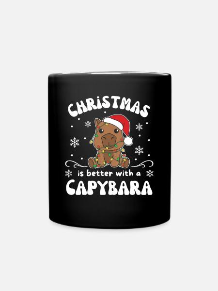 Noël est meilleur avec un capybara - Mug uni - noir