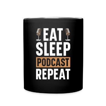 Podcast Host Podcaster Podcasting Podcast Listener - Full Colour Mug - black - Front