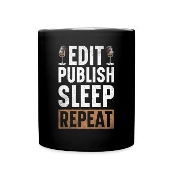 Podcast Host Podcaster Podcasting Podcast Listener - Full Colour Mug - black - Front