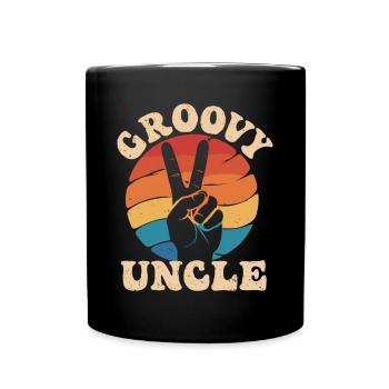 Groovy Onkel Retro Peace Handzeichen - Tasse einfarbig - Schwarz - Vorne