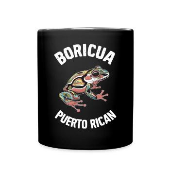 Boricua Puerto Rican Coqui Puerto Rico Artsy - Full Colour Mug - black - Front