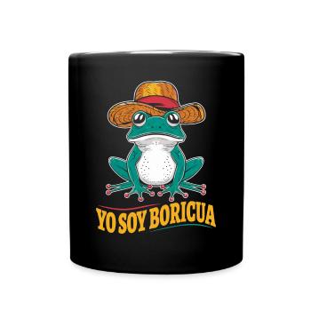 Yo Soy Boricua Puerto Rican Frosch Mit Hut - Tasse einfarbig - Schwarz - Vorne