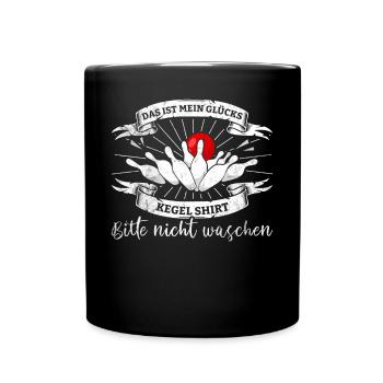 Lustiger Kegler Spruch - Das ist mein Glücks Kegel - Tasse einfarbig - Schwarz - Vorne